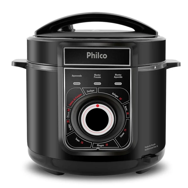 PANELA DE PRESSAO MULTIFUNCIONAL INOX PPP02PI 127V, PHILCO, Preto
