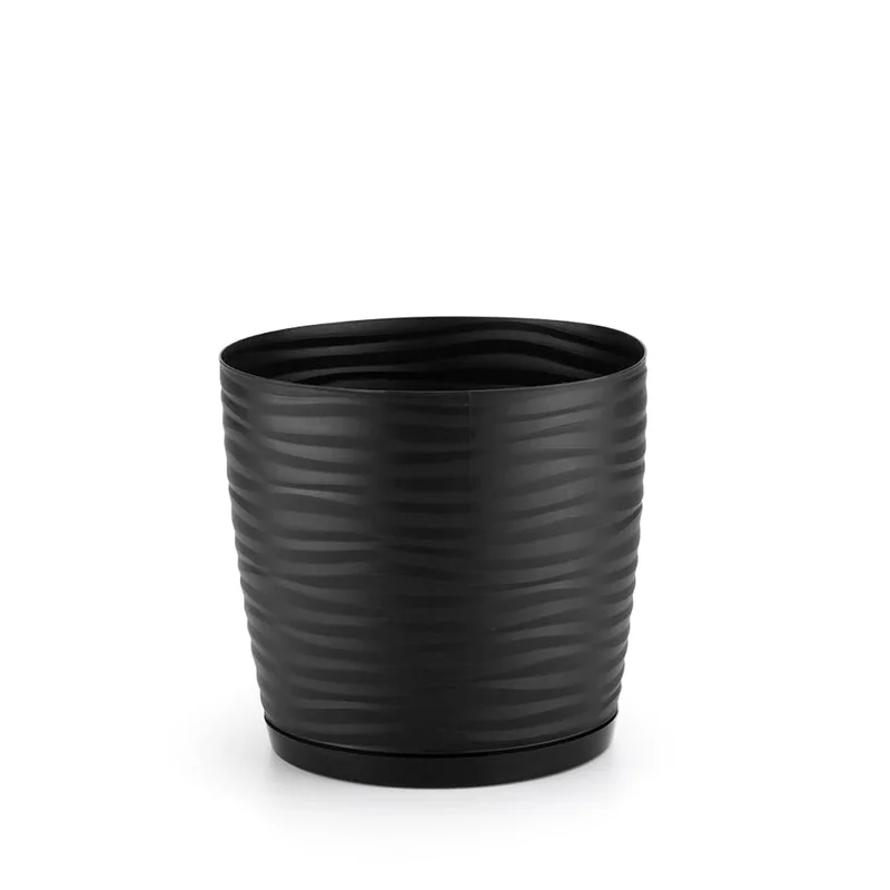 Vaso Redondo para Plantas 1,3 Litros com Prato de Encaixe Anti Dengue Dasplast | Vaso Ambientes Internos Externos | Ideal para Suculentas, Cactos e Pequenas Plantas | Organização | Produto Sustentável