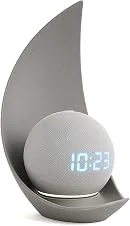 Suporte Lua para Echo Dot 4ª e 5ª Geração, Design Moderno, Base Organizadora Estável para Alexa 4 5 Geracao Melhora Projeção Sonora TimeClick (Cinza)