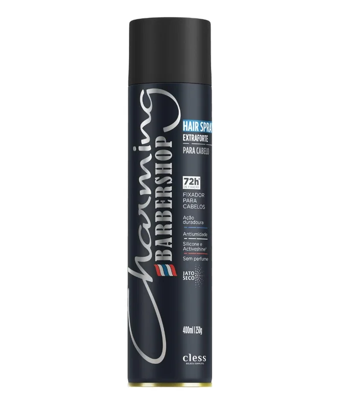 Charming Barbershop Fixador para Cabelo Hair Spray Extra Forte Sem Perfume 400ml