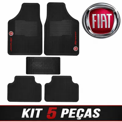Tapete Borracha Fiat 5 peças Carro Automotivo Palio Uno Argo Siena Mobi Punto Toro Cronos Doblo