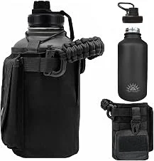 1900ml Garrafa Térmica Inox com Alça Paracord e Bolsa