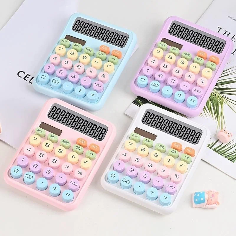 Calculadora Colorida Morandi 12 Dígitos com Teclado Mecânico p/ Escola e Escritório Multineos