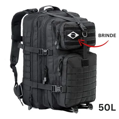 Mochila tática militar para viagens, 30L/40L/50L, preta, camuflada - alta qualidade.