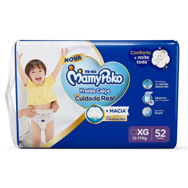 MamyPoko Fralda-Calça Premium Seca Xg 52 Unidades