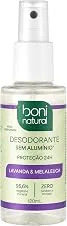 BONI NATURAL - Desodorante Spray Natural e Vegano com Óleos Essenciais de Melaleuca e Lavanda, 24 horas de proteção, Sem Alumínio, Sem Parabenos, Sem Triclosan, 120ml