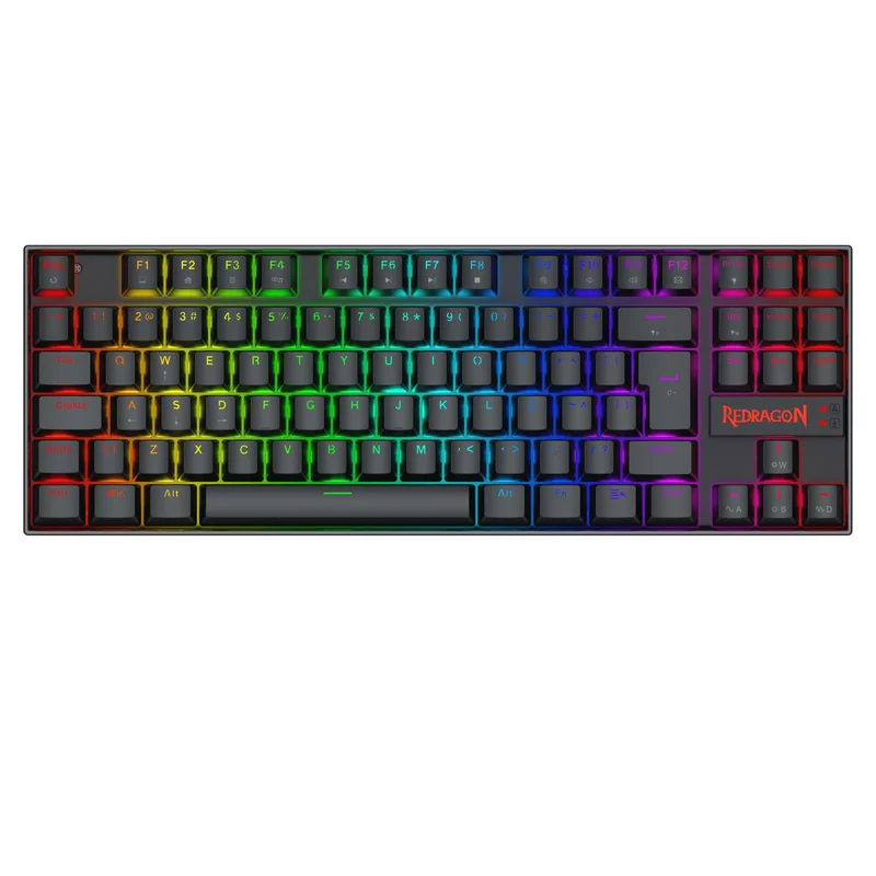 Teclado Magnético Gamer Redragon Kumara Preto RGB 8000 Hz Rapid Trigger Snap Tap Acionamento Ajustável em 0.01mm Switch Redragon UltraMag Linear TKL ABNT2 Keycaps Doubleshot K552-M