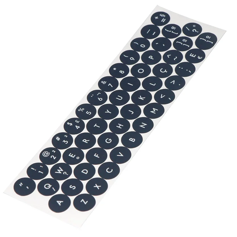 Adesivos redondos Português ABNT2 para teclado 14mm servem para Logitech K380, K480 (Cinza)