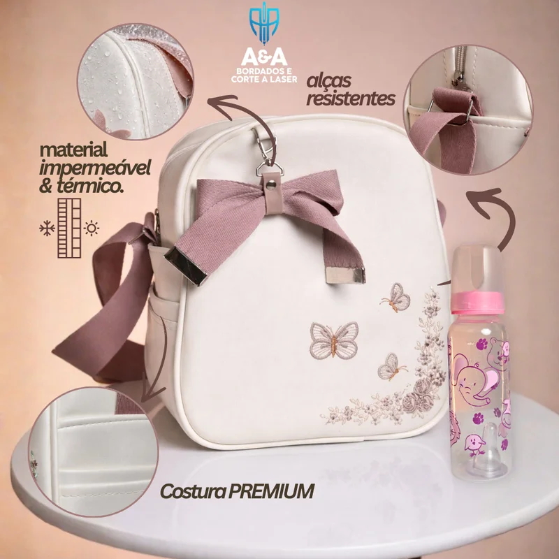 Kit Mochila Infantil Escolar Térmica + Mamadeira Bolsa Lancheira Infantil Resistente