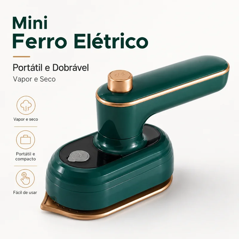 Mini Ferro De Passar Roupa A Vapor Portátil Bivolt Viagem