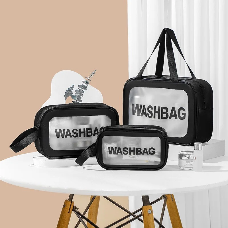 Kit 3 Necessaire Maquiagem Transparente WashBag A Prova De Água 332