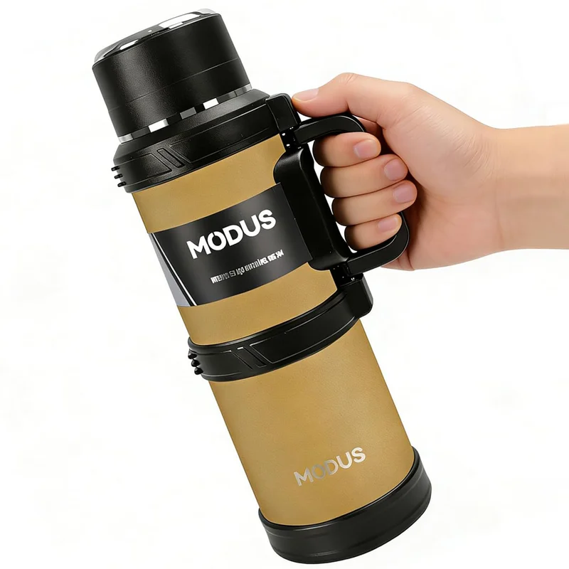 MODUS 2400mL Garrafa Térmica para Água e Café Inox Parede Dupla Isolada Bebidas Quentes e Frias (Caqui)