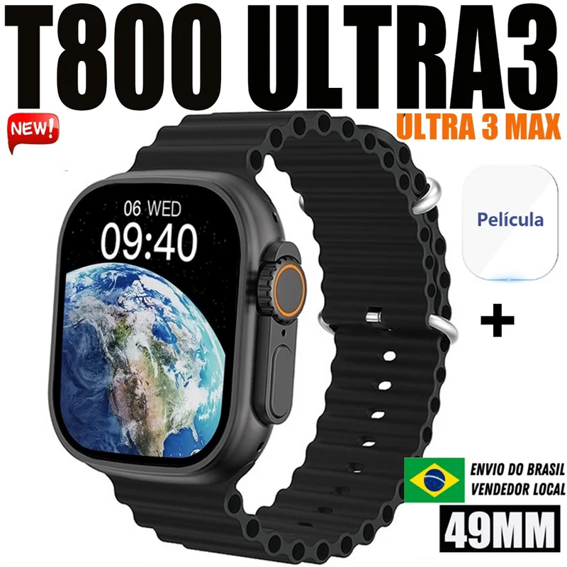2026 T800 Ultra 3 MAX Mais Recente Smartwatch Relógio Inteligente NFC Série 10 2.19Polegadas Sem Fio