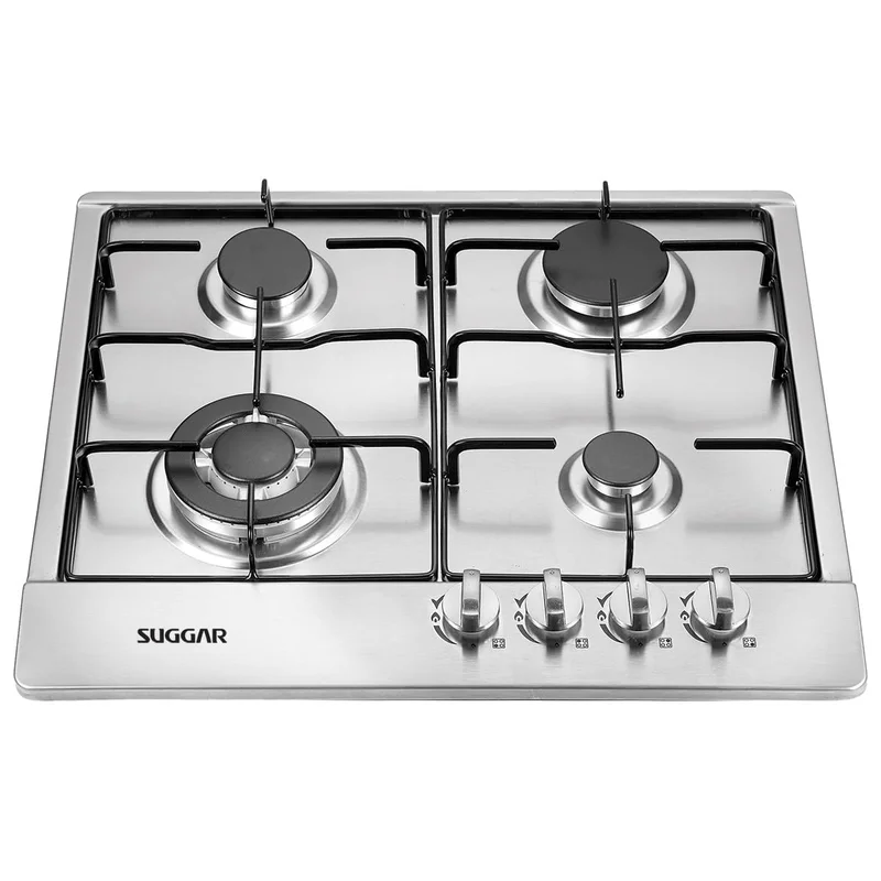 SUGGAR COOKTOP A GÁS 4 BOCAS MESA EM AÇO INOX TRIPLA CHAMA LATERAL BIVOLT FG4134IX