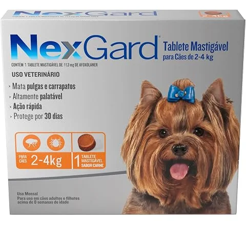 NexGard Antipulgas e Carrapatos para Cães de 2 a 4kg - 1 tablete