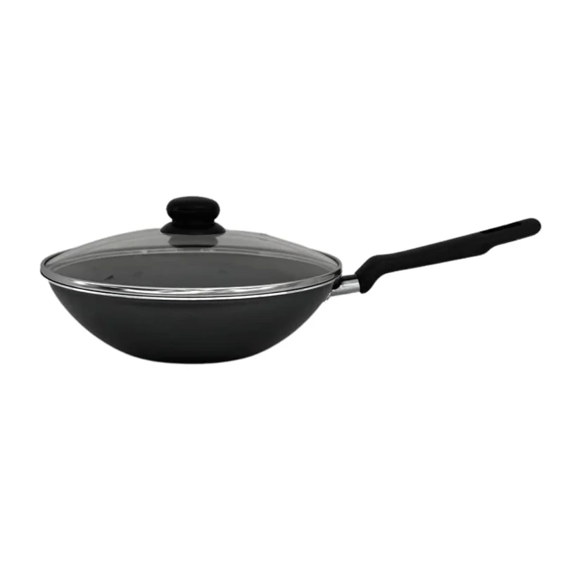 Frigideira Funda Antiaderente Wok Com Tampa- Tramontina (Grafite, 24 Cm)