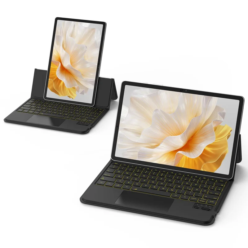 BETTDOW Capa com Teclado e Trackpad para Samsung Galaxy Tab S9 Fe/S9/S8/S7 de 11 polegadas,Ajustável horizontal e verticalmente, Teclado sem fio incluído