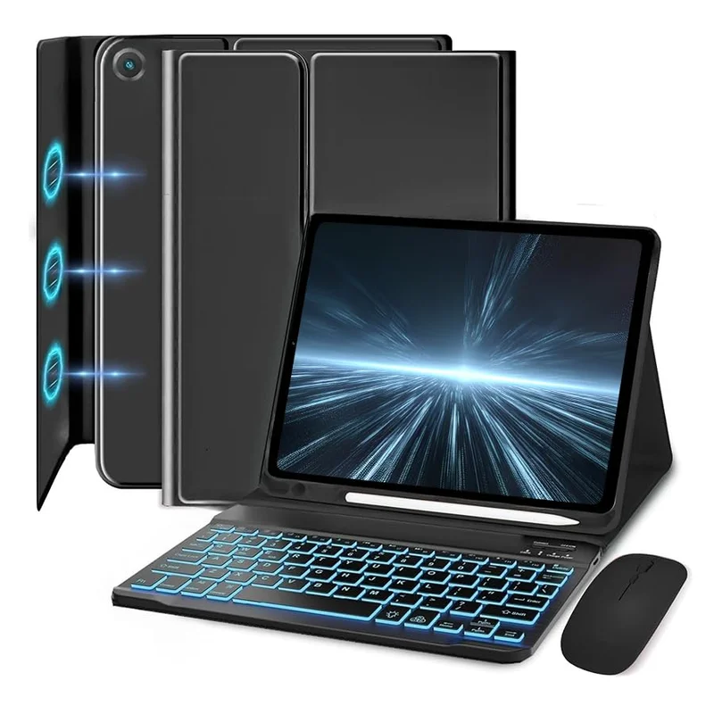 Capa + Teclado Bluetooth + Mouse Para Samsung Galaxy Tab A9+(2023) / A11+ (2025)