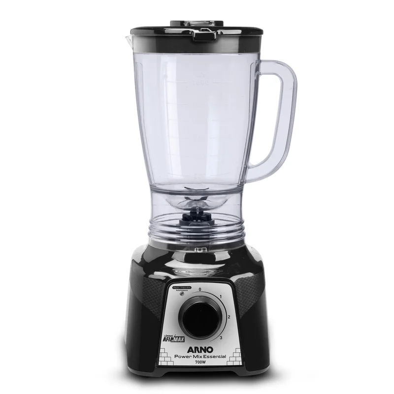 Liquidificador Arno Power Mix 700W LQ19, Preto, Jarra de 2,4L, 4 Lâminas AFIAMAX 18% Mais Afiadas, 3 Velocidades, Alta Durabilidade e Desempenho Superior, 220V