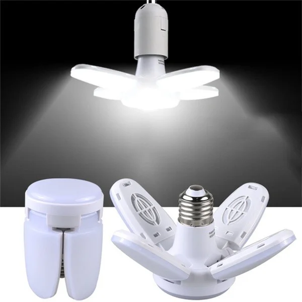 Luminária De Teto Dobrável Lâmpada De Pétalas 6500K 28w Para Quarto / Sala De Estar / Casa / E27 Mini Luz De Folhas