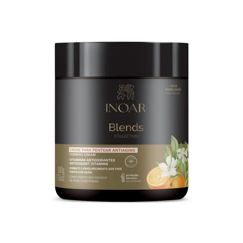 Inoar, Blends Creme para Pentear Hidratação e Brilho com Óleos de Coco, Abacate e Argan - 500g