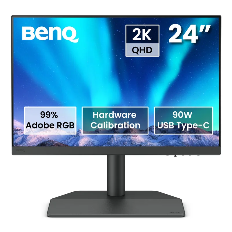 Monitor BenQ SW242Q 24.1" 2K Adobe RGB USB-C para fotografia