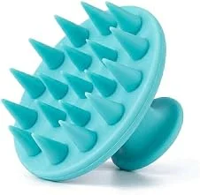Escova Massageadora para Couro Cabeludo, Massageador Capilar em Silicone, Escova para Shampoo, Limpeza Profunda, Para Todos os Tipos de Cabelo (Azul)