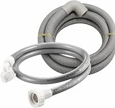 Kit Mangueira Máquina de Lavar Completo – Entrada + Saída de Água para Lavadora – Compatível Brastemp Electrolux Consul – Instalação Completa Universal (1 Metro Entrada + 1,85 Metros Saida Curvo)