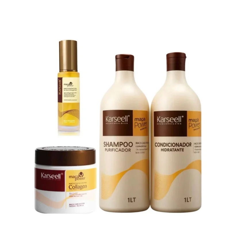 Kit Completo Maca Power karseell Máscara 500 g + condicionador 1L + Shampoo 1L + Óleo P 50ml