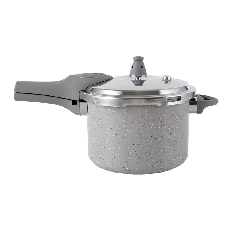 Brinox - Panela de Pressão Pressure 4,2L Antiaderente Ceramic Life com Indução Marble Blend - Cinza Claro e Cinza Escuro