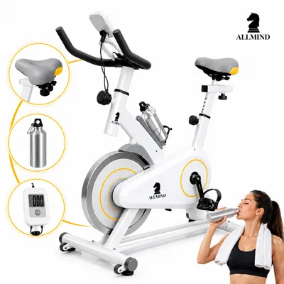 Bike Ergométrica 8kg Fitness Treino musculação Academia 120kg com Painel Digital Squeeze