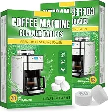 Conjunto 60 Descalcificantes Cafeteira, Descalcificante para Dolce Gusto, Descalcificante para Nespresso, Limpador para Maquina de Café Expresso, Compatíveis com Cafeteira Tres Oster Saeco Phillips