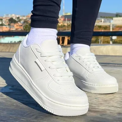 Tênis Casual Branco Feminino Masculino Conforto Premium Academia Original