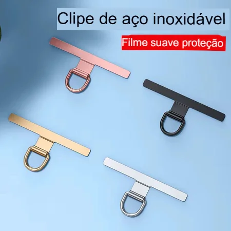 Suporte Celular Aço Inoxidável Universal Gancho Para Cordão Capa Patch Para Smartphone