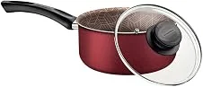 Panela Tramontina Paris em Alumínio com Revestimento Interno e Externo em Antiaderente Starflon Max Vermelho com Tampa de Vidro 20 cm 2,9 L