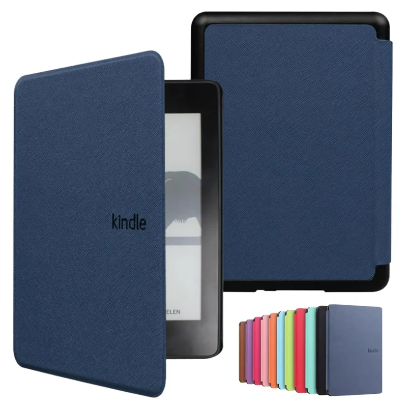 Capa Para Kindle 11ª Geração 2024 e 2022 (C2V2L3 e RS23CV) 6 Polegadas Sistema de Hibernação - Fechamento Magnético (Azul Marinho)