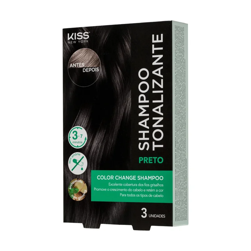 KISS NEW YORK Color Change Shampoo - Shampoo Tonalizante Preto