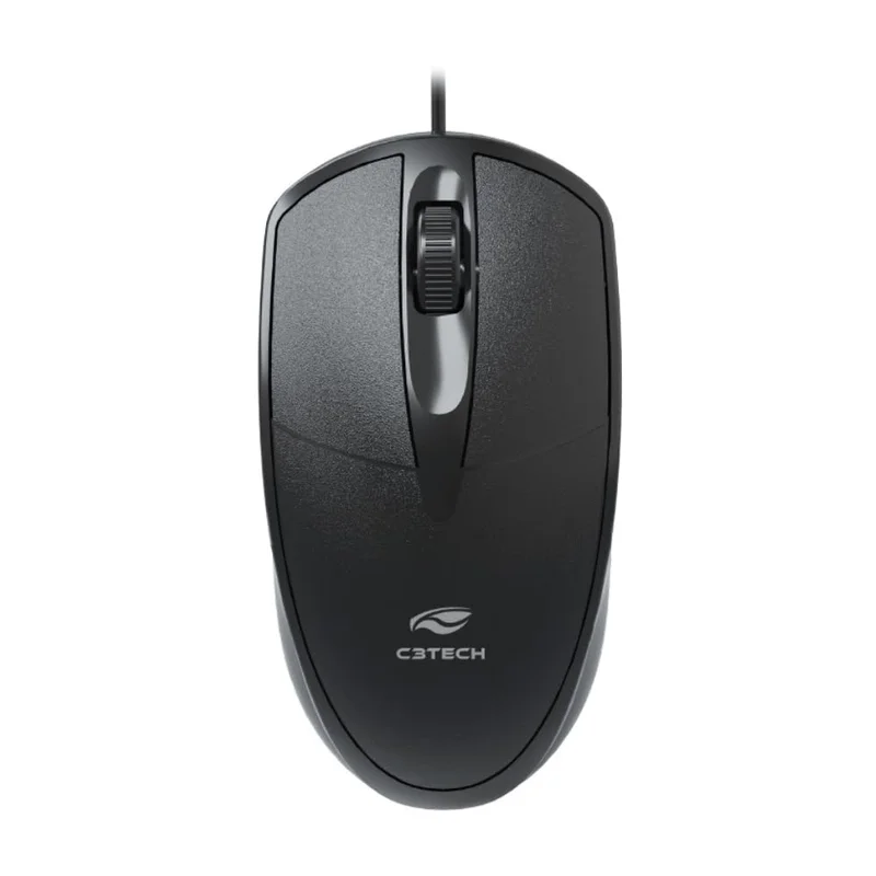 C3Tech Mouse USB Preto MS-31BK Ambidestro 1000DPI Compatível MacOS, Linux, Chrome OS, Windows, PC e Mac