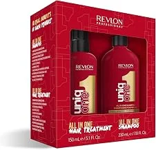 Revlon Professional Kit UniqOne Duo Pack: Shampoo UniqOne 10 em 1, 230 ml + Spray de Tratamento UniqOne Clássico 10 em 1, Sem Enxágue, Antifrizz e Protetor Térmico, 150 ml