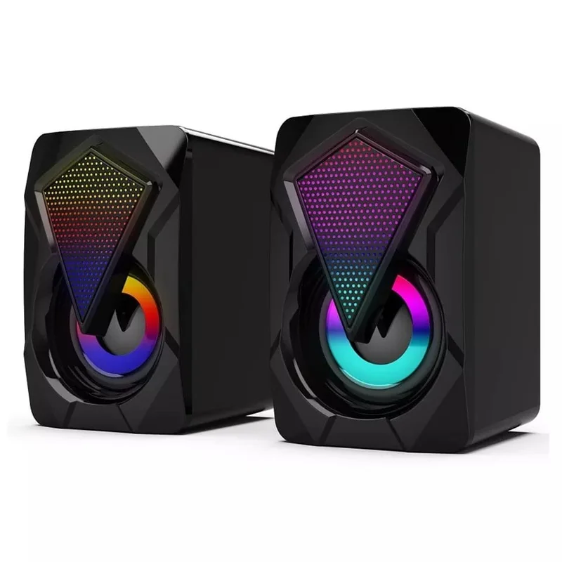 Caixa de Som RGB Gamer para PC com Luz de Respiração Fria | Alto-Falante Potente e Áudio Surround