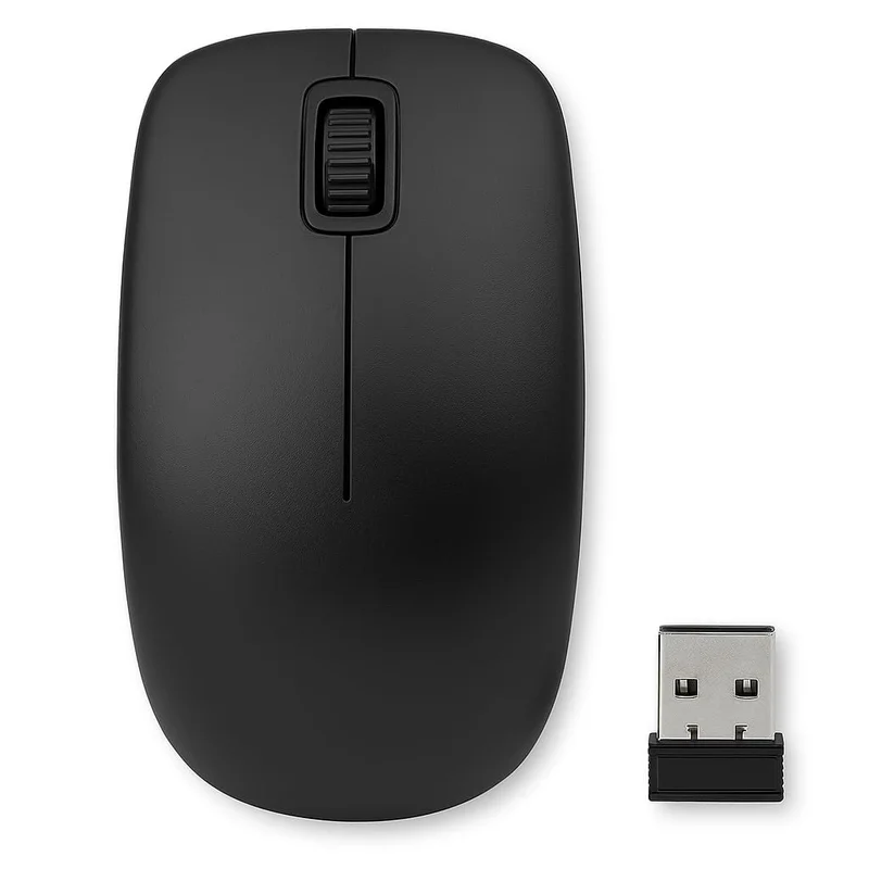 Mouse Sem Fio Ergonômico, USB 2.4GHz, 1000 DPI, Compacto, Preto