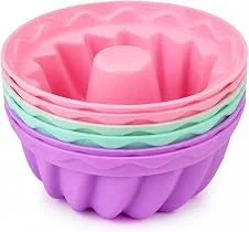 Kit 6 Formas de Cupcake de Silicone Antiaderente Reutilizável Ideal para Receitas Muffim Mini Forma de Cupcake Bolo Pudim Flan Forminha Torta Empada Microondas Forno Assadeira Air Fryer Freezer