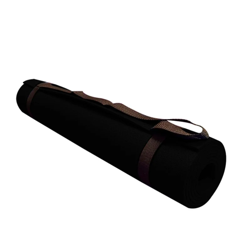 Tapete de Yoga em EVA com Alça de Transporte 170x60 cm Preto Ideal para Exercícios e Meditação