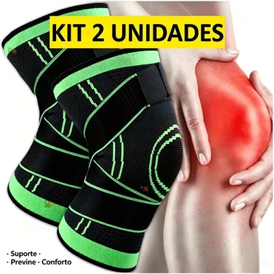 Kit 2 Joelheiras E Tornozeleira E Cotoveleira De Compressão Tensor Alívio De Dor No Joelho