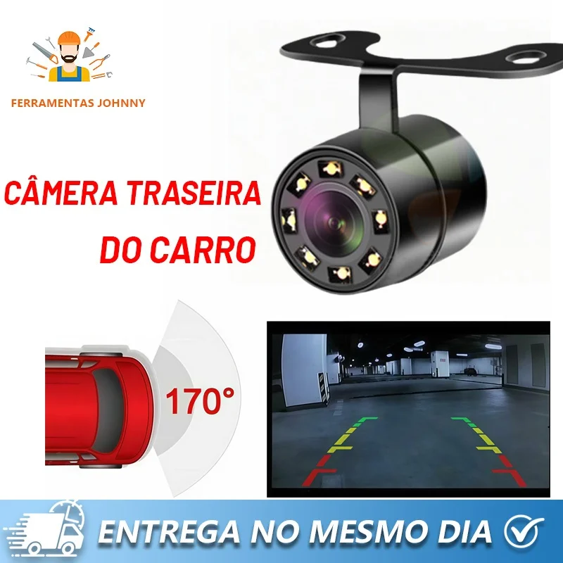 Câmera Veicular De Ré Borboleta 8 Led Visão Noturna,Câmera Ré Automotiva Visão Noturna Para Multimidia Universal