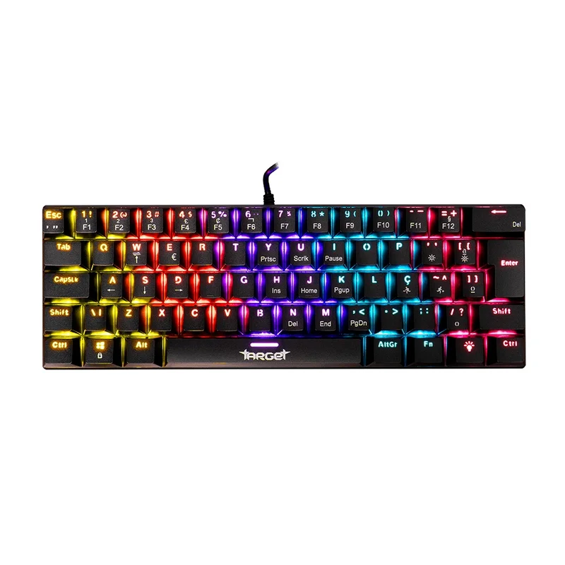 Teclado Mecanico TGT Sherman V3 C1, Rainbow, ABNT2, Switch Marrom, Preto, TGT-SHRC-BR01