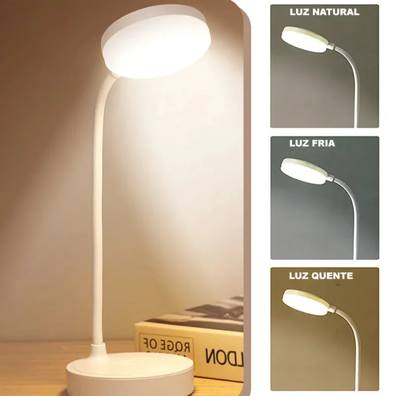 Luminária De Mesa Recarregáveis Led Com Proteção Os Olhos Usb Iluminaria Abajur Lâmpada De Mesa Para Quarto Dormitório
