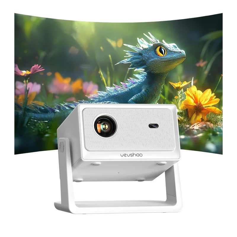 VEVSHAO A16 Projetor Full HD 1080P Nativo,400 ANSI Lumens, Android 12,Wi-Fi 6 Dual Band e Bluetooth 5.0,Foco Automático,Keystone Automático,Rotação 360°,Tela de 35" a 200",automatic obstacle avoidance