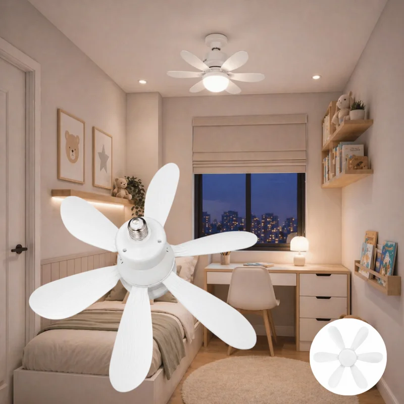 Ventilador de Teto Com Luz 120W Led 3 Tipos de Luz + Controle Remoto Ventilador C/ 6 Hélices Bivolt Quarto Sala