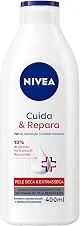 NIVEA Hidratante Corporal Cuida & Repara 400ml, Hidratação Profunda 72h, Acalma Pele Ressecada, Cuidado Intensivo, Pele Seca e Extrasseca